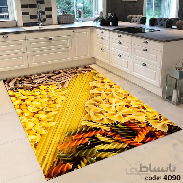 فرشینه اشپزخانه طرح اسپاگتی رنگی 4090