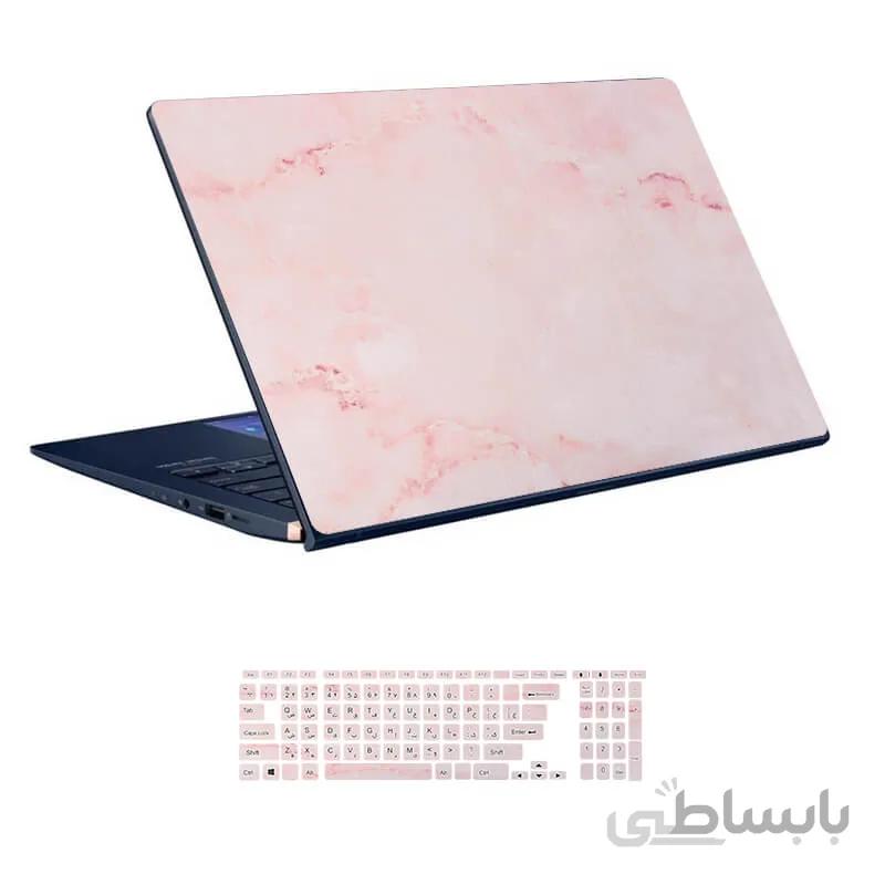 اسکین لپ تاپ طرح Marble کد ۱۷ به همراه استیکر کیبورد
