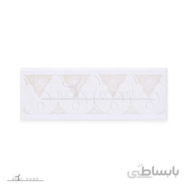 کاشی باند پياتو روبينو سفيد و طلائي 20 * 7