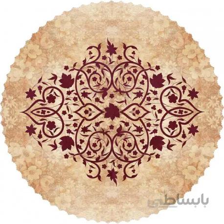 رومیزی مخمل دایره گل چرمی