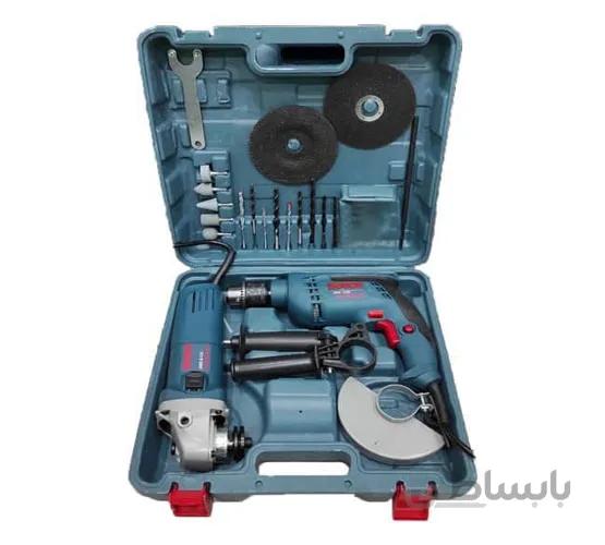 پک دوقلو دریل و مینی فرز بوش مدل Double-pack-1000w ا Bocsh Double-pack-1000w Drill And Angle Grinder