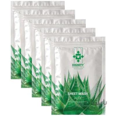 پک 5 تایی ماسک ورقه ای آلوورا دیگنیتی Dignity Aloevera Sheet Mask