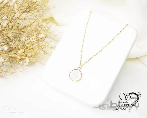 گردنبند زنانه استیل گرد سرامیکی کد 653358