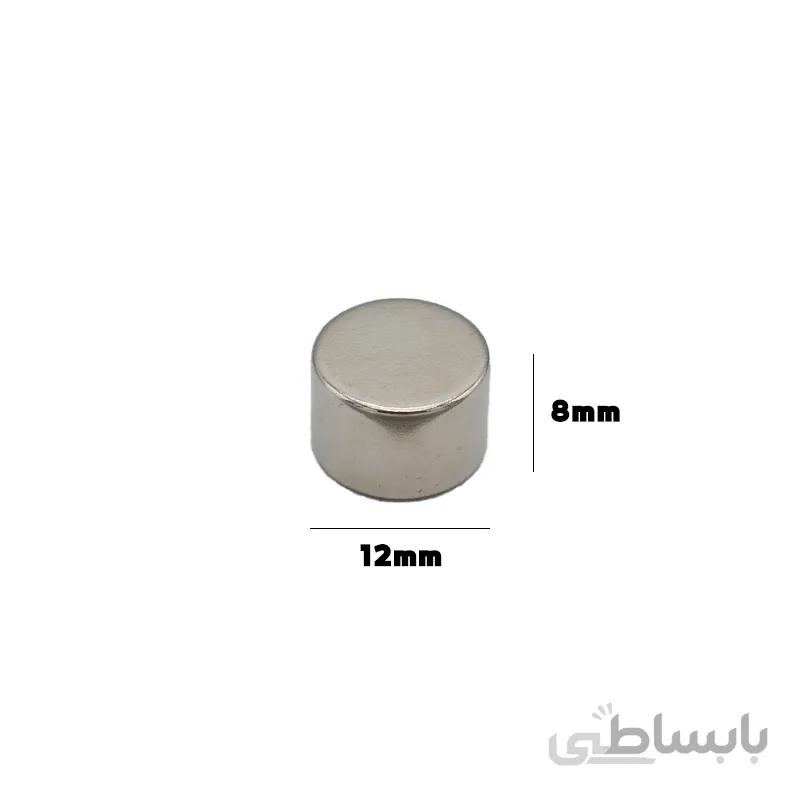 آهنربا نئودیمیوم دیسکی 8*12 میلیمتر گرید 42