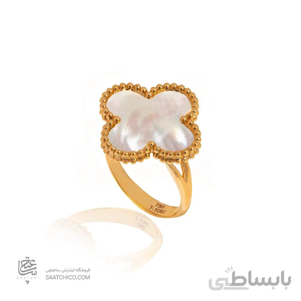 انگشتر طلا زنانه طرح گل چهار پر ونکلیف کد CR388