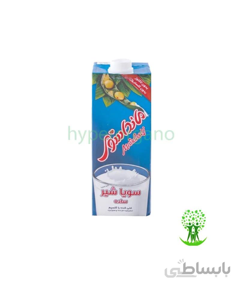 شیر سویا ساده 200 سی سی مانداسوی