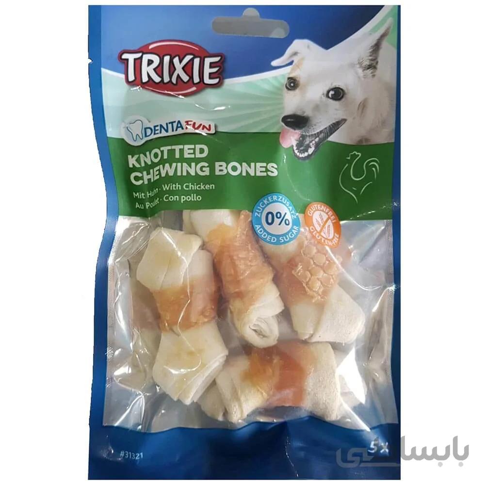 تشویقی سگ تریکسی مدل Knotted chewing Bone وزن ۷۰ گرم ا Trixie Knotted Chewing Bone for Dog 70g