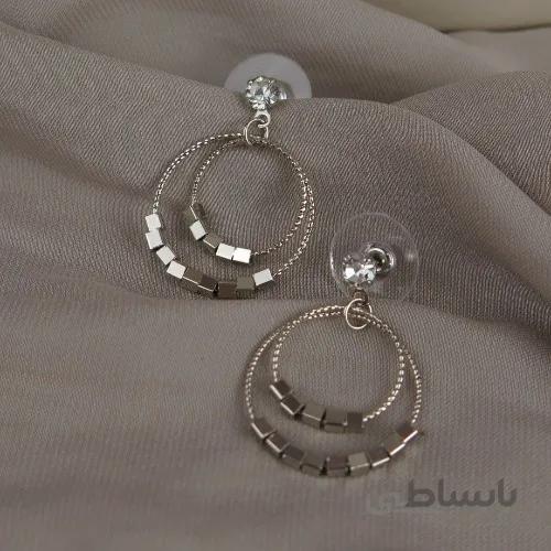 گوشواره آویز دو حلقه