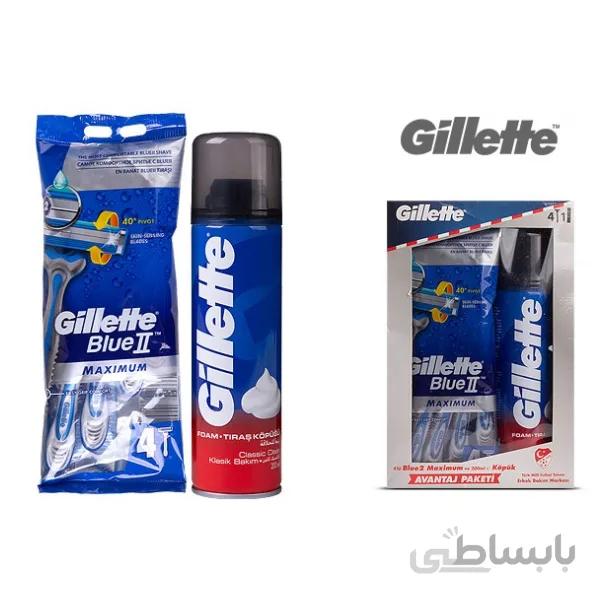 ست هدیه مردانه پک اصلاح صورت ژیلت 5 تکه مدل بلو
