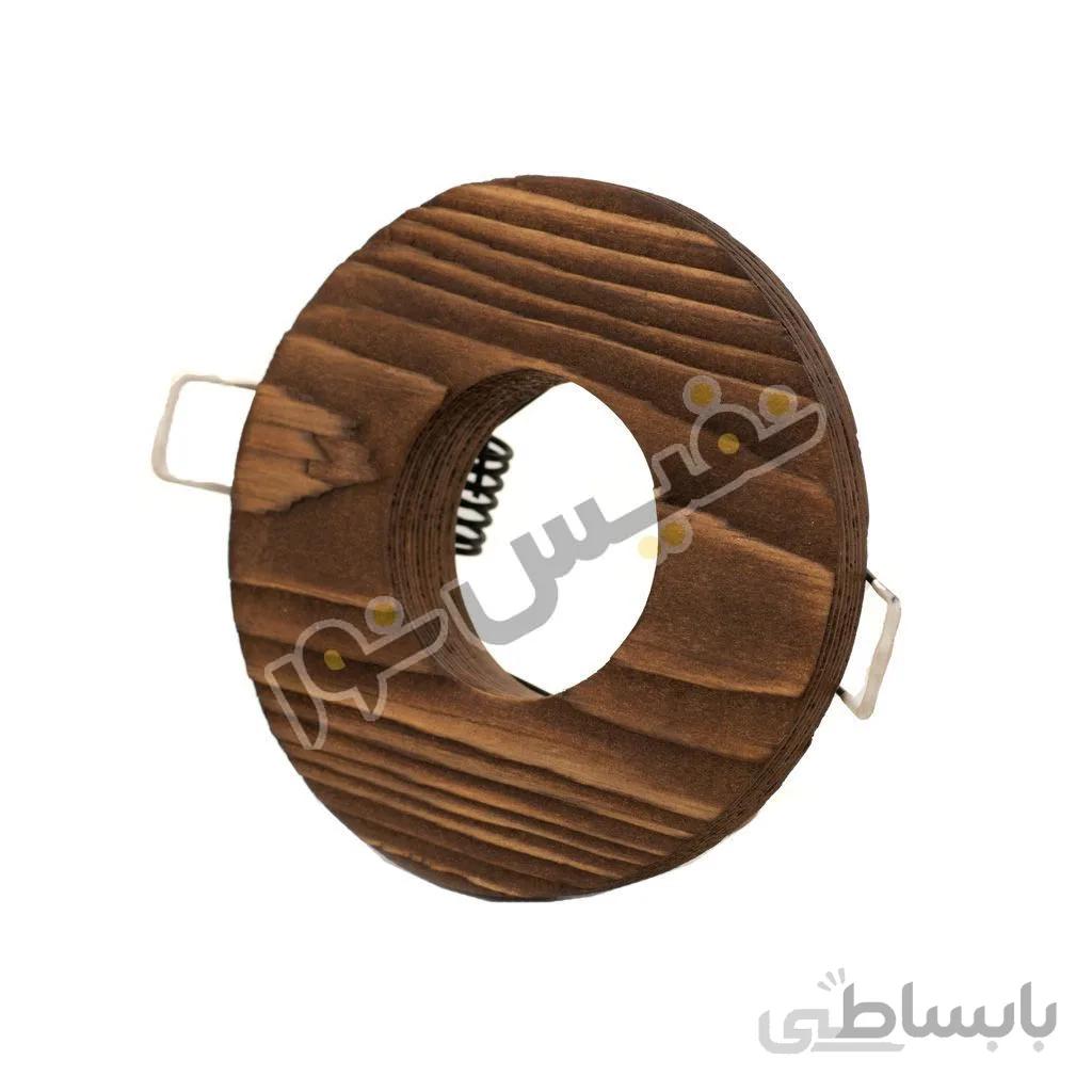 قاب هالوژن چوبی تخت دایره کلاسیک کد 1226