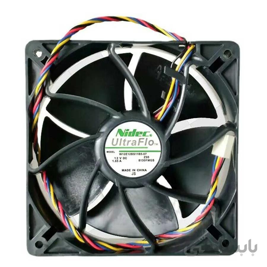 فن 12 در 12 دستگاه ماینر نایدک مدل W12E12BS11B5-07 ا Nidec W12E12BS11B5-07 12038 12CM 12V 1.65A Antminer S7 S9 Cooling Fan