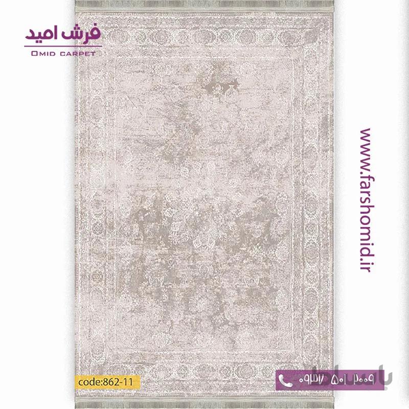 یک تخته 9 متری فرش وینتیج 1200 شانه کد ۸۶211 طوسی آبی فرش برنتین