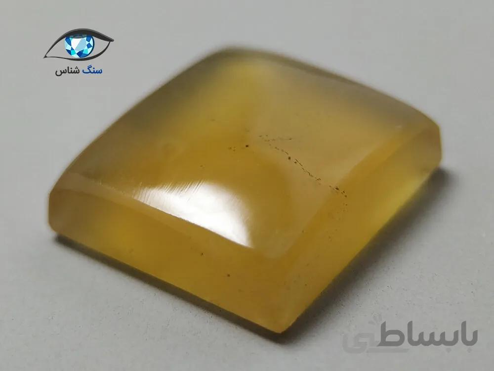 نگین عقیق زرد نباتی طبیعی 3 گرم