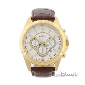 ساعت چرم زنانه مردانه مردانه AN8043-05A ا Men's Citizen Chronograph Leather Band Watch AN8043-05A