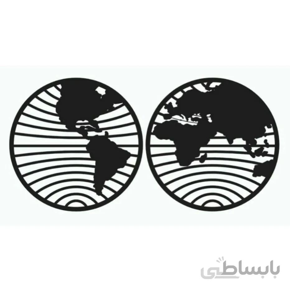 تابلو نقشه جهان دو تکه