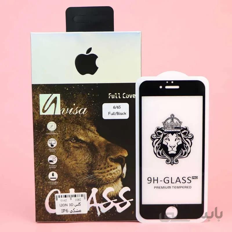 گلس ۳D پکدار LIONSERIES آیفون ۶ مشکی ا Glass Full Glue Screen Protector for iPhone 6