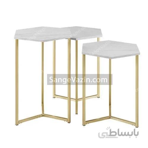 میز سنگی جلو مبلی – عسلی هگزا