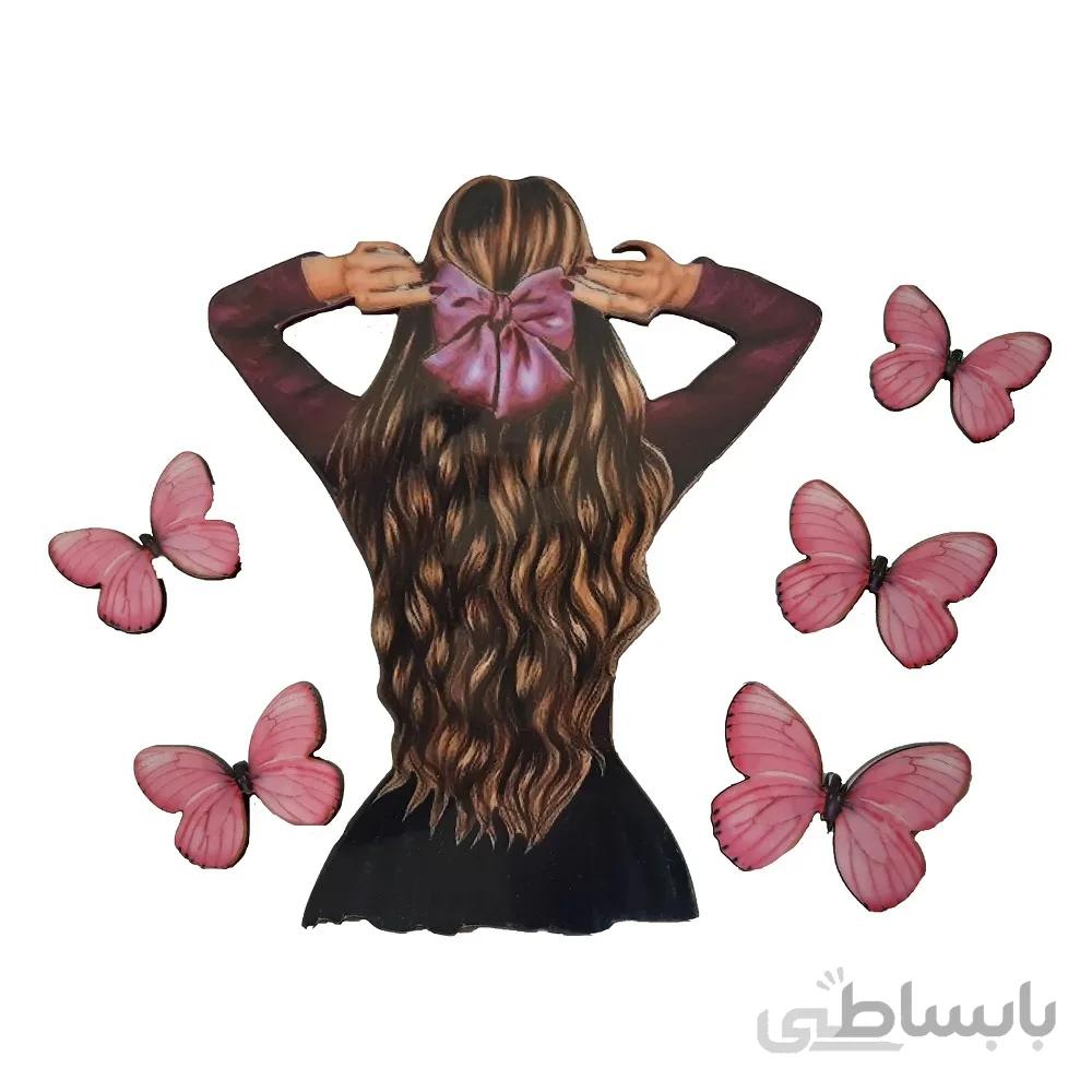 تاپر تزیین کیک بهگز مدل دختر پاپیونی مجموعه 5 عددی