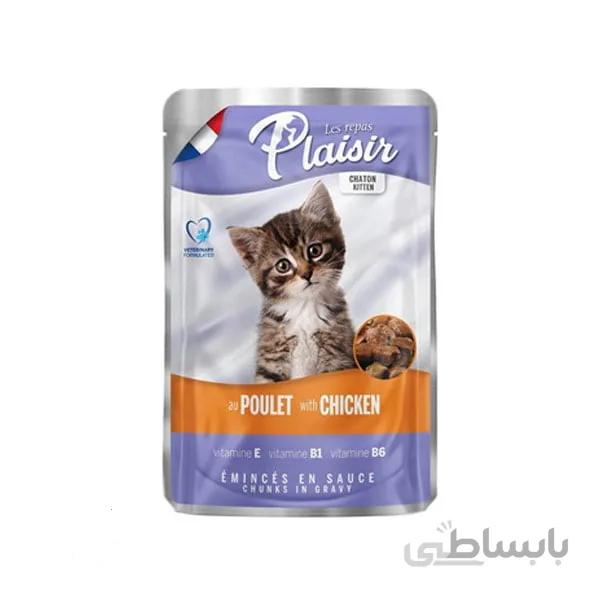 پوچ بچه گربه پلازیر با طعم مرغ _ Plaisir