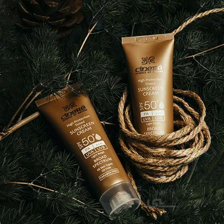کرم ضد آفتاب رنگی بژ روشن SPF50 سینره مناسب انواع پوست
