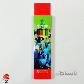 مداد رنگی 6 رنگ دایناسور کبوتر جاسوس