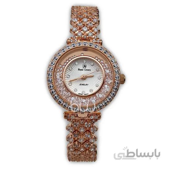 ساعت مچی زنانه رویال کرون نگین دار ROYAL CROWN 2606