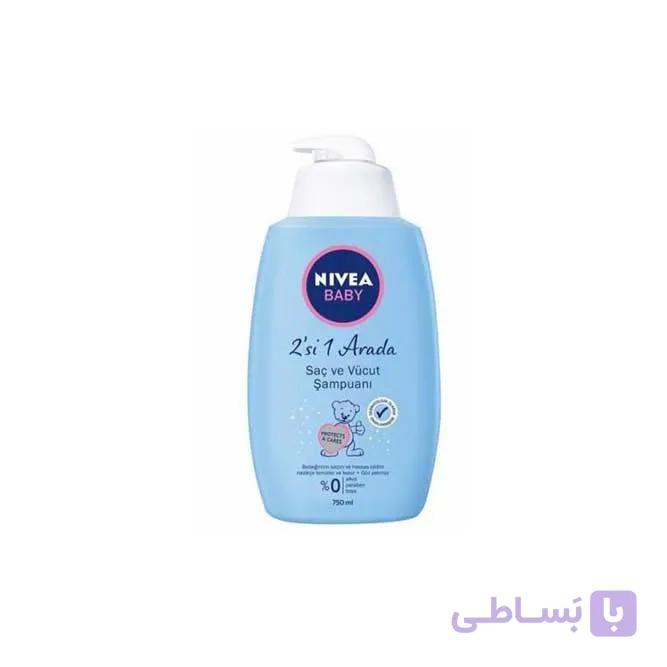 شامپو بچه سر و بدن پروتکت اند کرز نیوآ حجم 750 میل ا baby head and body shampoo protect and cares NIVEA کد 330153