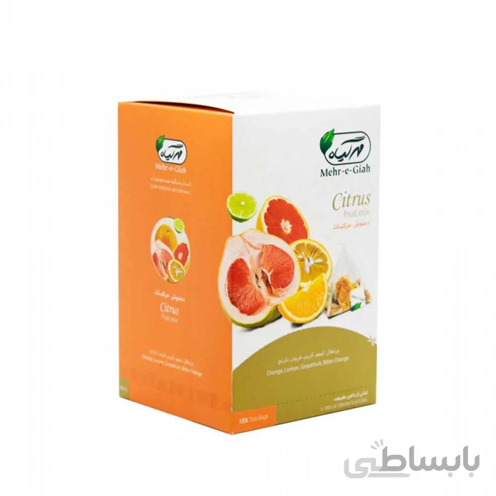 دمنوش میوه ایی مرکبات مهرگیاه بسته 18عددی ا mehr giah fruit mix citrus 18teabags