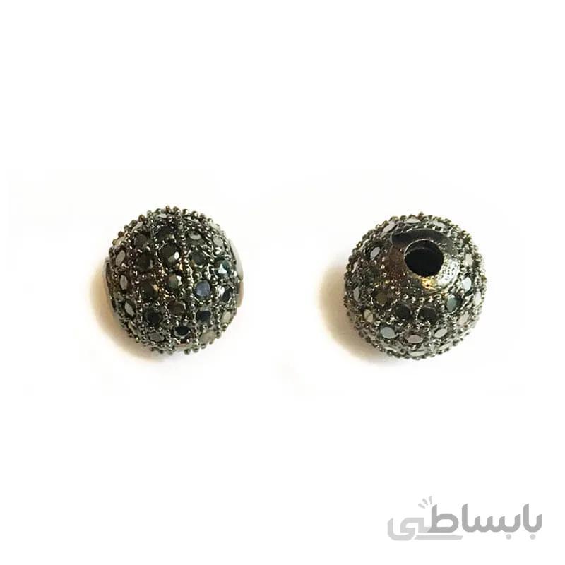 خرج کار نگین دار مشکی Swarovski سواروسکی طرح گوی 10mm بسته 2 عددی