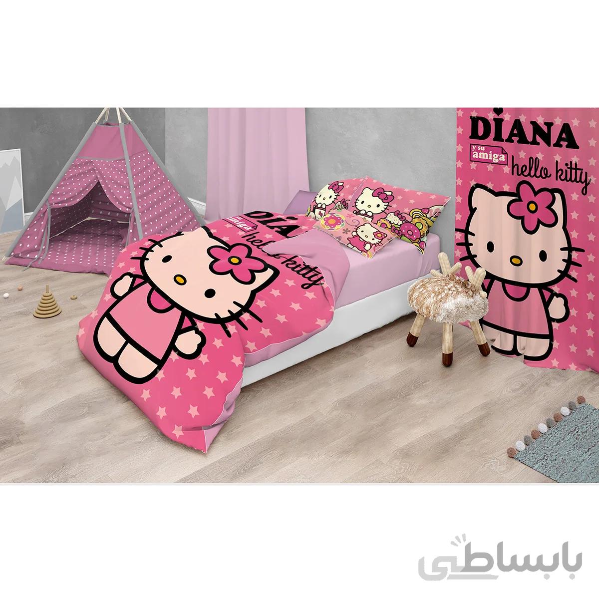 سرویس لحاف روتختی نوجوان مدل kitty یک نفره چهار تیکه