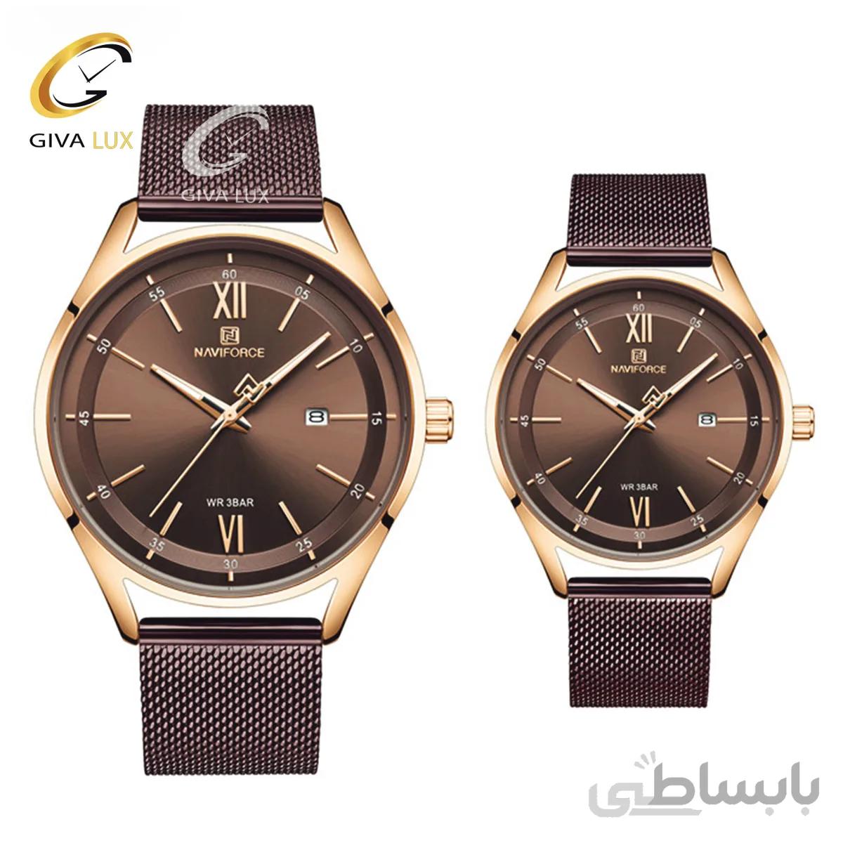 ست ساعت مچی بند حصیری کافی نوی فورس مدل NF3013