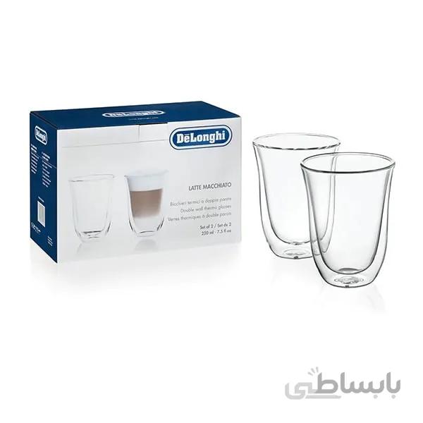 فنجان دو جداره دلونگی لاته ماکیاتو بسته 2 عددی ا DELONGHI 2 GLASSES LATE MACCHIATO