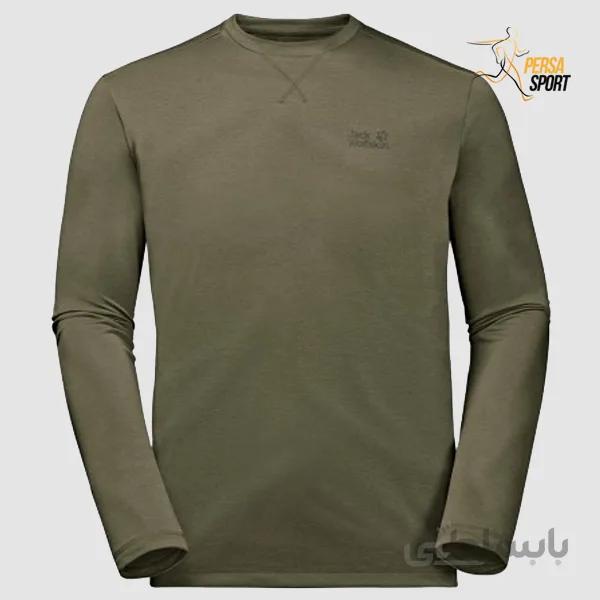 تیشرت مردانه جک ولفسکین CROSSTRAIL LONGSLEEVE MEN GRE