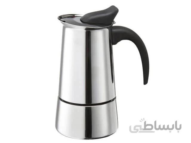 قهوه جوش اسپرسو ساز دستی استیل مدل ایتالیایی 6 کاپ