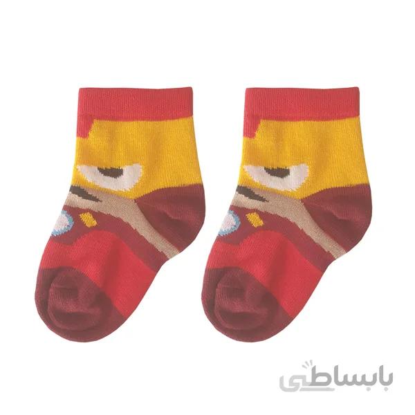 جوراب بچه گانه نوزادی پسرانه طرح مرد اهنی مناسب 1 2 سال کد ph399
