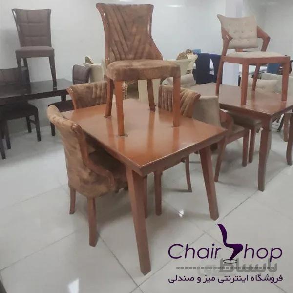 میز پایه کج چهار نفره