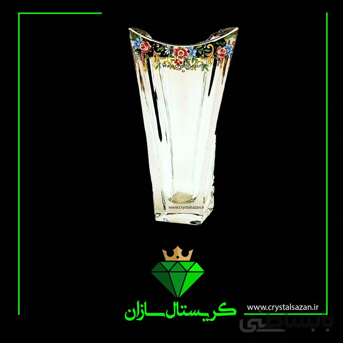گلدان شیشه ای کریستال سازان مدل مینا کد G1160