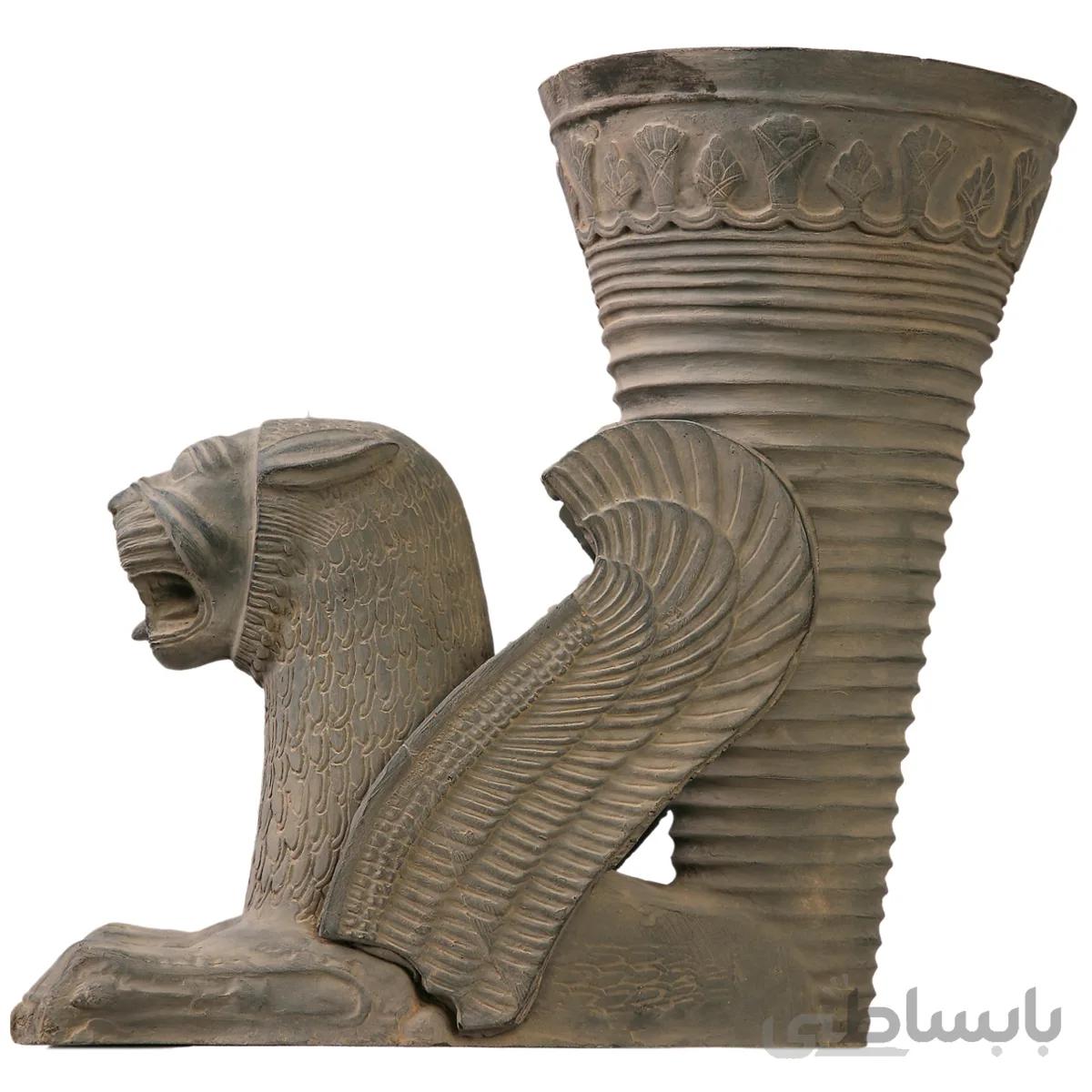 مجسمه تندیس و پیکره شهریار مدل ریتون شیر کد MO1540 سایز بزرگ