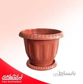 گلدان پلاستیکی گرد طرح دار کلاسیک مدل 614