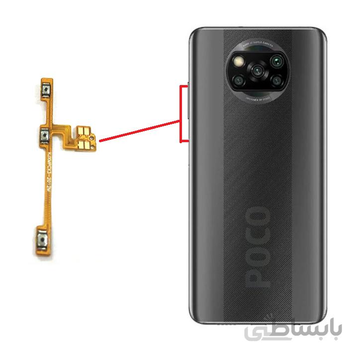 کابل پاور+ولوم Power and Volume Flex Cable Xiaomi POCO X3