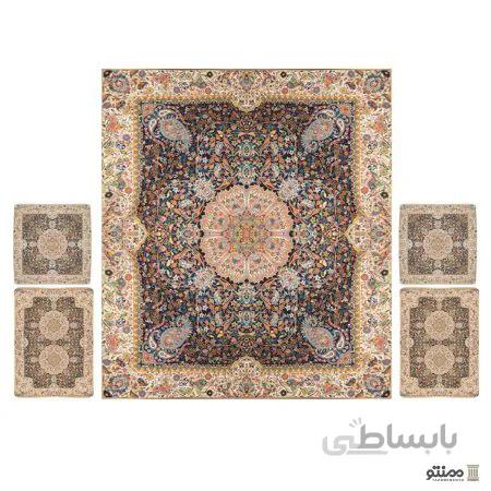 روتختی 5 تکه ترمه نگین خاتم طرح افشار رنگ سرمه ای