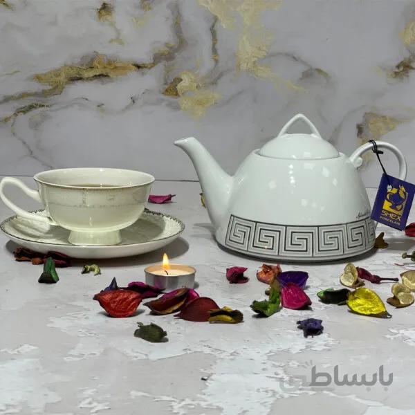 قوری شکس مدل هرمی کد 972 ورساچ نقره ای