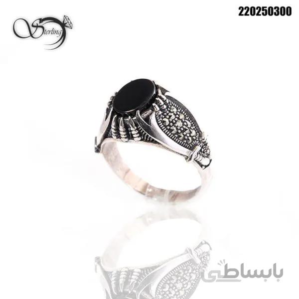 انگشتر نقره مردانه با سنگ اونیکس کد:۱۷۱۳