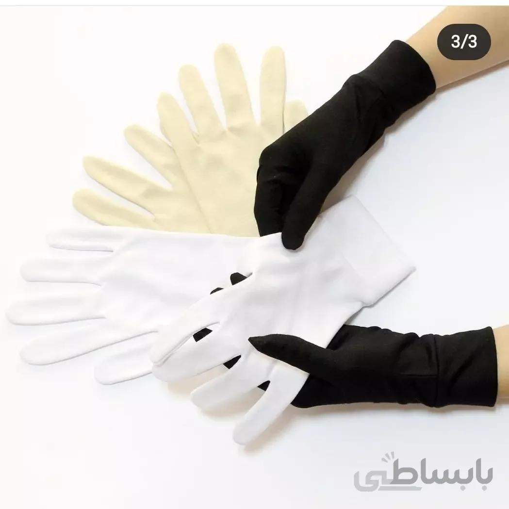 دستکش نخ استریج زنانه مشکی رنگ