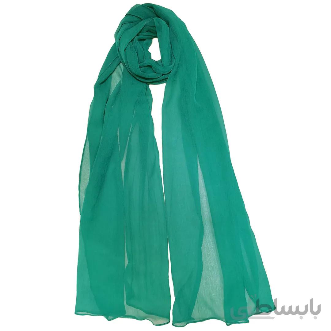 شال زنانه حریر پفکی سبز شویدی