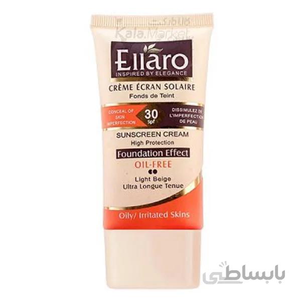 کرم ضد آفتاب فاقد چربی الارو (Ellaro Sunscreen Cream Foundation Effect Oil-Free spf 30)
