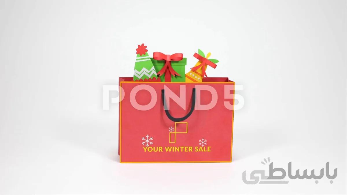 پروژه آماده افترافکت : تیزر تبلیغاتی استاپ موشن Christmas Shopping Bag 096681878