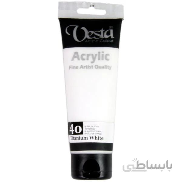 رنگ اکریلیک وستا مدل 40 Titanium White حجم 75 میلی لیتر