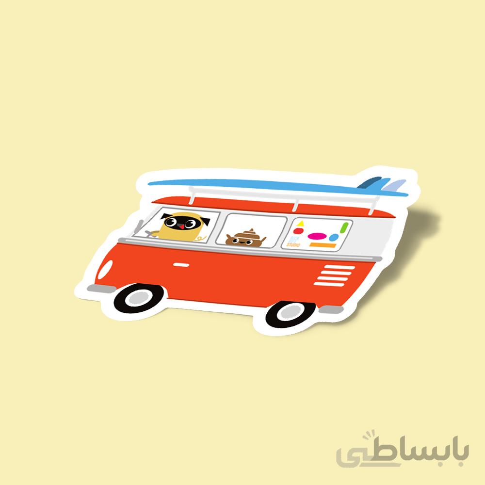 استیکر Pug & Poo Surf's Up!
