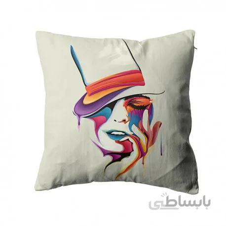 کوسن چهره زن رنگی